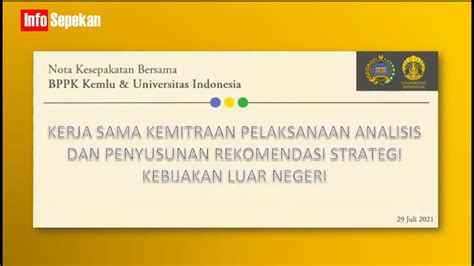 UI Teve Info Sepekan Penandatangan Nota Kesepahaman Bersama UI