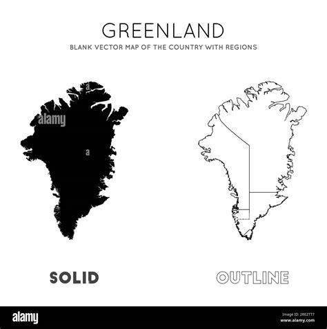 Greenland Map Blank Vector Map Of The Country With Regions Borders Of