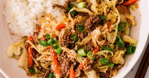 Easy Asian Ground Beef And Cabbage Stir Fry What Great Grandma Ate