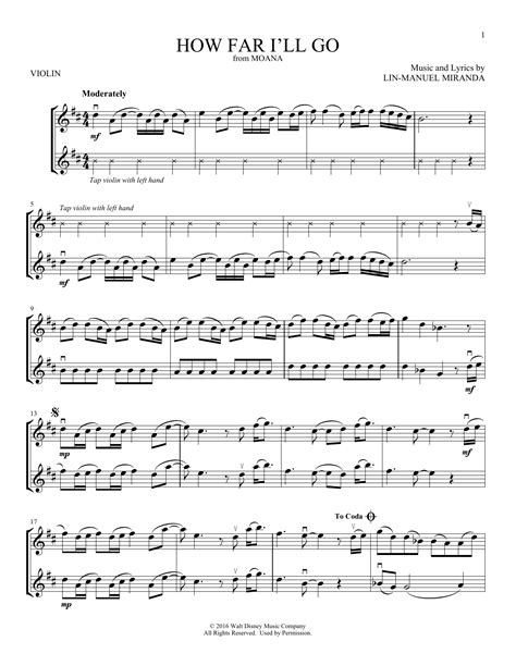 Alessia Cara "How Far I'll Go (from Moana)" Sheet Music Notes ...