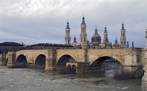 Fondos de Pantalla 1920x1200 España Puentes Ríos Iglesia Saragossa