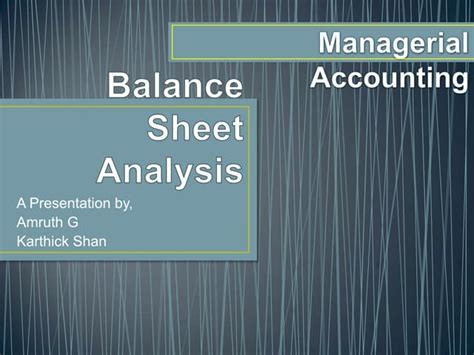 Balance sheet analysis | PPT