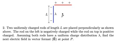 Solved P 2 Two Uniformly Charged Rods Of Length L Are Placed