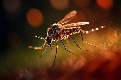 Premium AI Image | microphotography of mosquito flying