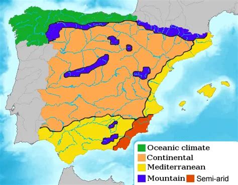 Spain Climate Map - MapSof.net