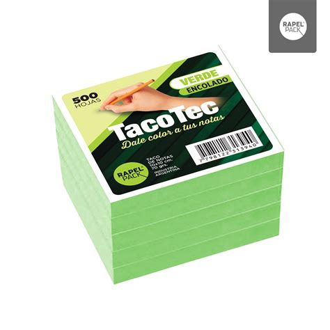 Taco Encolado 10x10cm 500 Hojas VERDE Industria Grafica Del