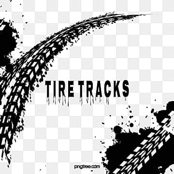 Tire Tracks PNG Transparent Hand Painted Black Tire Tracks Splash Ink