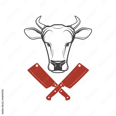 Fresh Beef Emblem On White Background On White Background Design Element For Logo Label