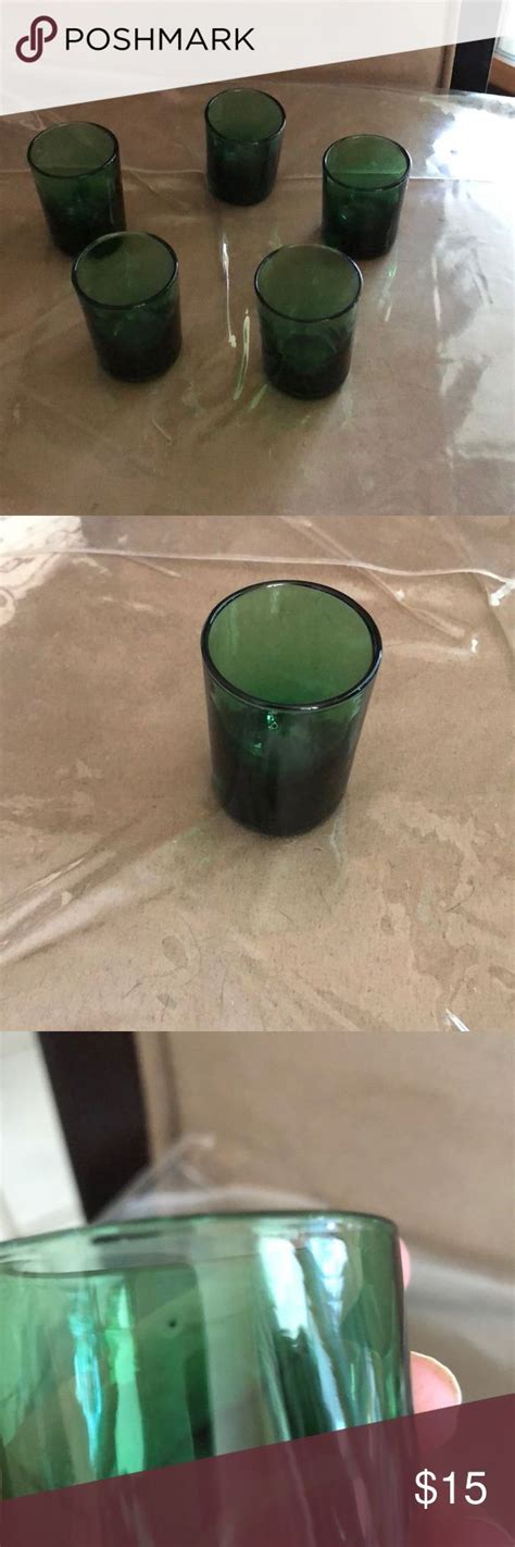 ☘️ 5 Vintage Green Shot Glasses Vintage Green Green Shot Shot Glasses