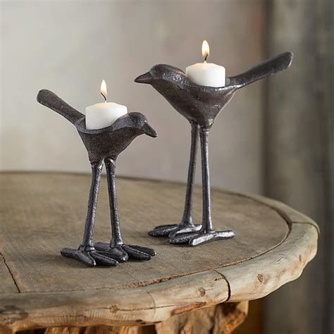 Iron Bird Candleholders Set Of Robert Redford S Sundance Catalog