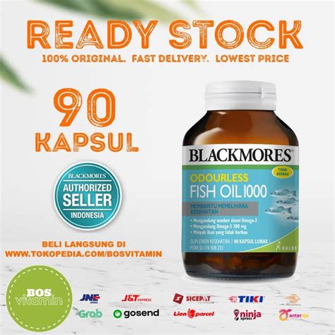 Jual Blackmores Odourless Fish Oil 1000mg BPOM Kalbe 90 Kapsul