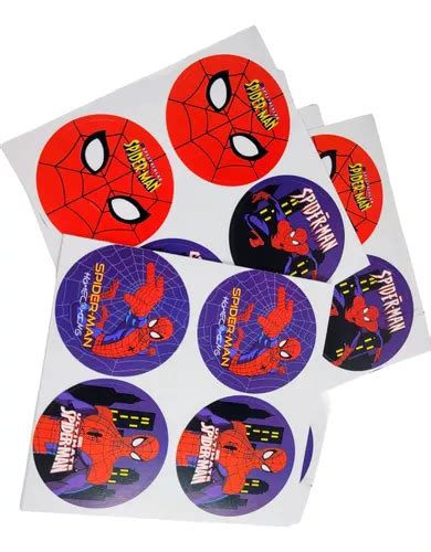 Spiderman Stickers 48 Unidades Adhesivos Cotillon Cumpleaños en venta