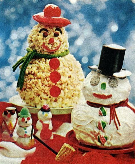 Snowman-themed vintage Christmas desserts from the '60s - Click Americana