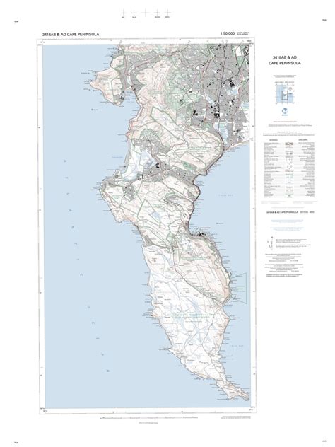 3418AB & 3318AD CAPE PENINSULA Map by Chief Directorate: National Geo ...