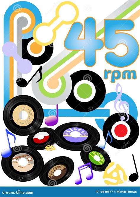 Oldies 45 Rpm Rock And Roll Music Records Stock Vector Illustration