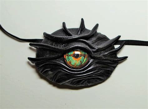 Dragon Eye Eyepatch Black Leather Gothic Style Eye Patch