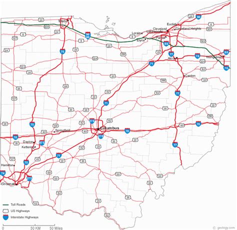 Ohio State Road Map - Printable Map