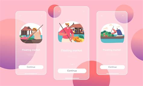 Floating Market Mobile App Page Onboard Screen Template Anbieter