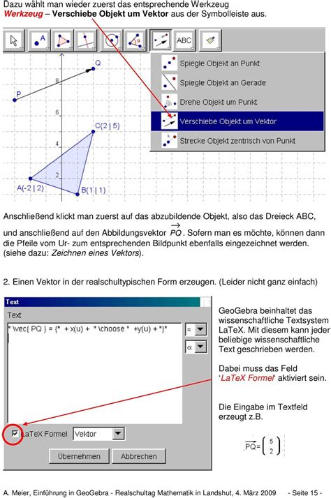 GeoGebra Kurzanleitung Eine aufgabenorientierte Einführung in