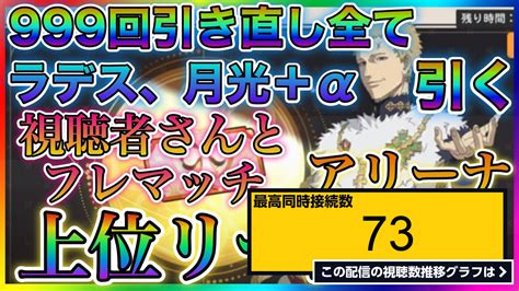 ライブ同時接続数グラフ『【ブラクロモ】質問大歓迎！999回引き直し全て引く！ラデス、月光＋α狙い！フレ枠開けられる方とフレマッチ、上位アリーナ