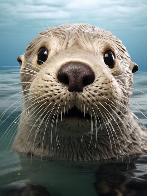 Premium AI Image | a seal with a black nose and a white nose