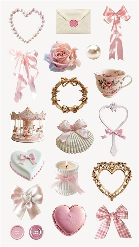 Download Premium Image Of Editable Coquette Collage Element Design Set