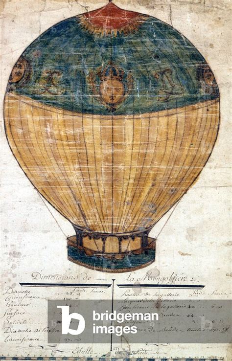 Image Of Hot Air Balloon Of The Montgolfier Brothers Original Drawing By French School