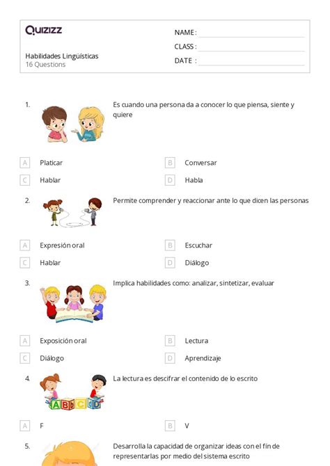 50 Habilidades Sociales Hojas De Trabajo Para Grado 2 En Quizizz