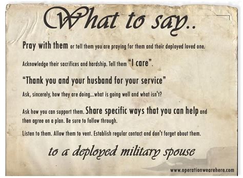 Caring Insights Home Front What To Say To Someone Who Is Deployed Or Who S Spouse Is Deployed