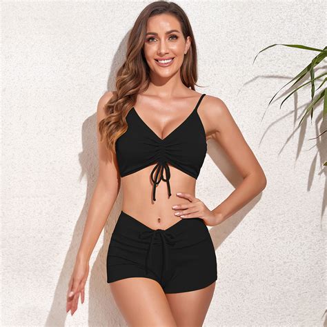 Maillot De Bain Femme Pi Ces Bikini Taille Haute Maillot De Bain