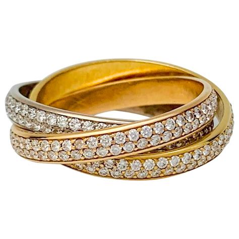 Love Cartier Ring Trinity 3 Gold Diamanten Weißgold Gelbes Gold