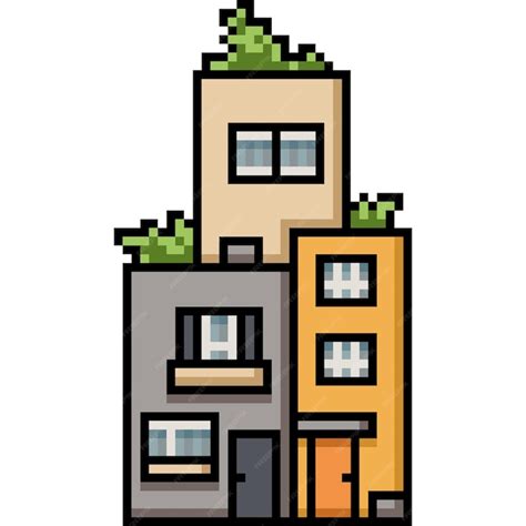 Premium Vector Pixel Art Of Modern Town House