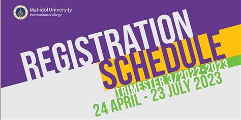 Registration Announcement Trimester 32022 2023 Muic Mahidol University International College