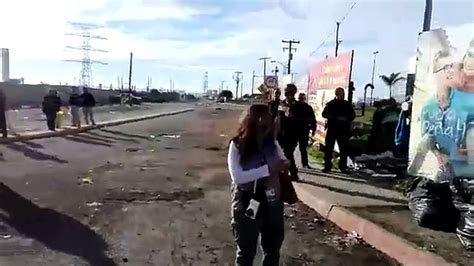 Polic A Municipal De Tijuana En Rosarito Por Protestas Contra