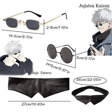 Sunglasses Jujutsu Kaisen Glasses Gojo Satoru Sunglasses Steampunk Round Frame Unisex Eyewear