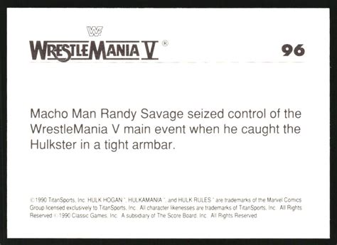 Classic Wwf History Of Wrestlemania Trademark Hulk Hogan Macho