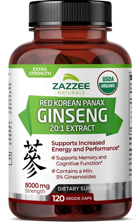 Amazon Zazzee Usda Org Nico Rojo Coreano Panax Ginseng