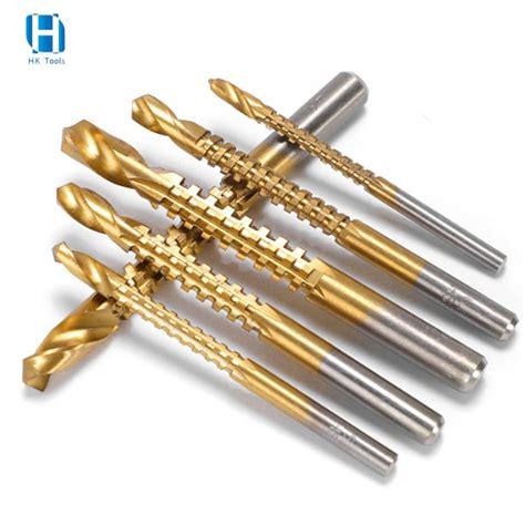 HK Titanium Coated HSS Twist Serrated Grooving Cutting Carpenter Side