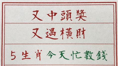 老人言：又中頭獎，又遇橫財，5生肖今天忙數錢 硬笔书法 手写 中国书法 中国語 书法 老人言 中國書法 老人 傳統文化