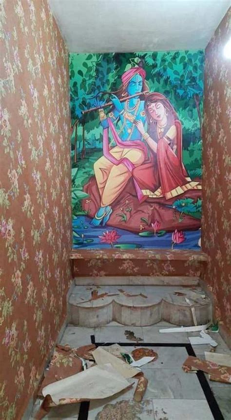 PVC Multicolor Radha Krishna Printed Wallpaper For Home At Rs 70 Sq Ft