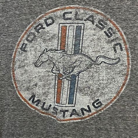 Ford Shirts Vintage Style Ford Classic Mustang Logo Distressed Soft