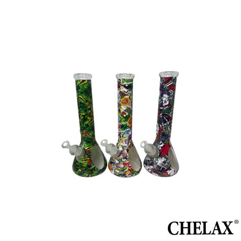 Glass Bong - 14'' 7mm - Abstract Designs - Chelax Canadian Hookahs and Shisha