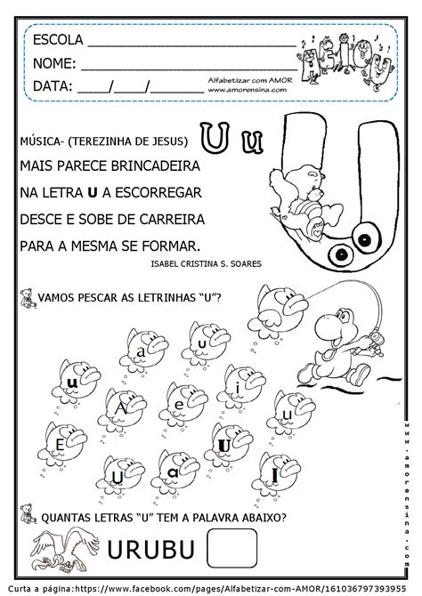 Alfabetizar AMOR TRABALHANDO VOGAIS ATRAVÉS DE CANTIGAS 2º