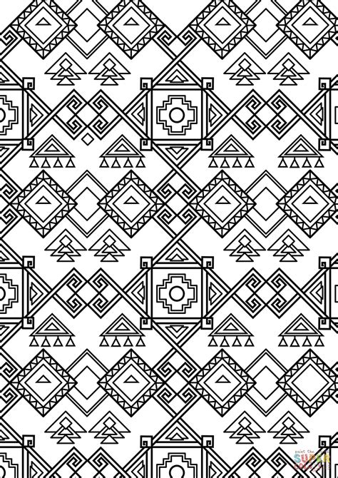 Aztec Pattern coloring page | Free Printable Coloring Pages