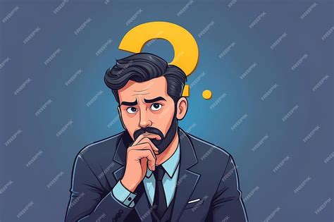 Premium Photo Man Is Thinking Question Mark Vector Illustration In Cartoon Style