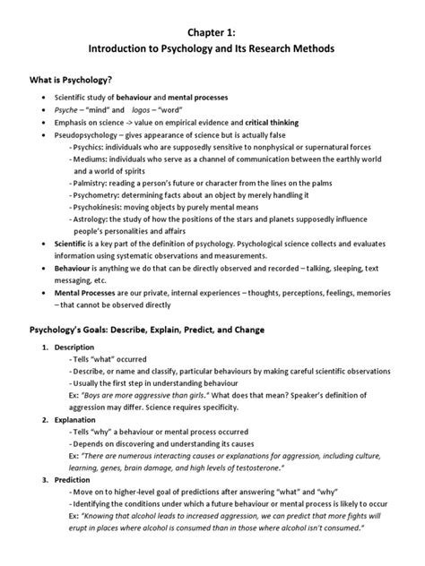 Ap Psychology Chapter 1 Notes Psychology And Cognitive Science Electroencephalography Free