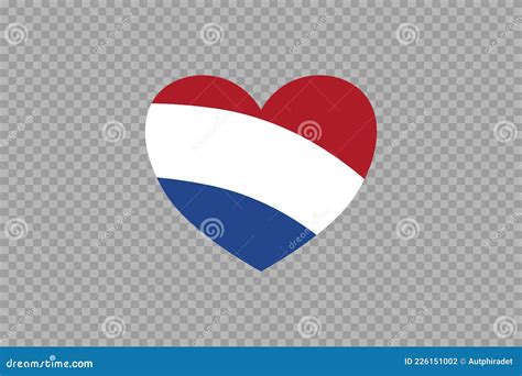 Netherlands Flag In Heart Shape Isolated On Png Or Transparent