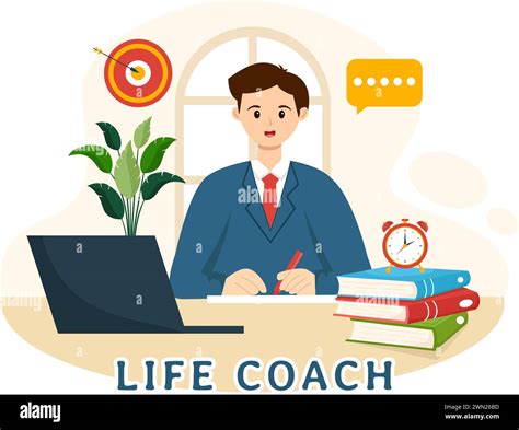 Life Coach Vector Illustration For Consultation Education Motivation