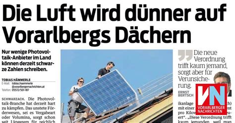 Gute Bedingungen für PV Anlagen Vorarlberger Nachrichten VN at