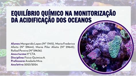 O Equilíbrio Químico Na Monitorização Da Acidificação Dos Oceanos